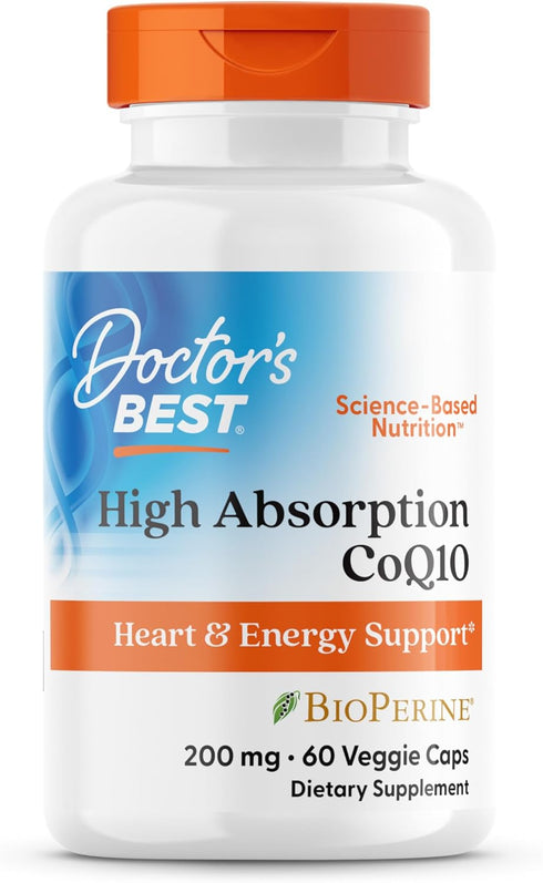High Absorption CoQ10 with BioPerine 200mg 60 Capsules-Doctor's Best-Matakana Pharmacy